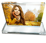 Portafotos de cristal con base de cristal