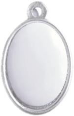 Colgante satinado con una fotografía sobre porcelana