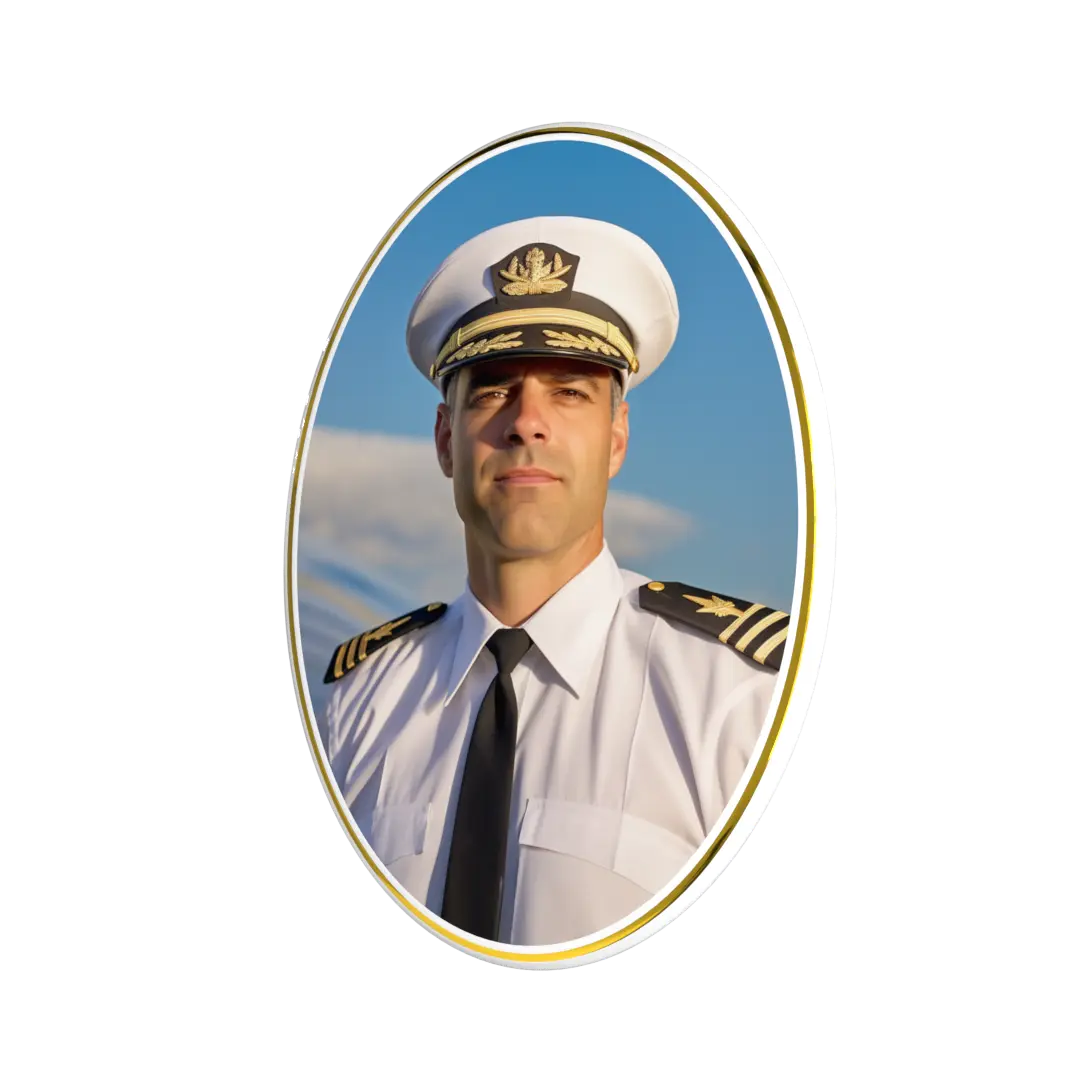 Fotografía sobre porcelana ovalada con marco dorado
